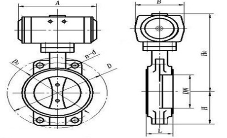 氣動高真空蝶閥(fá)結構圖 氣動高真(zhēn)空蝶閥結構圖