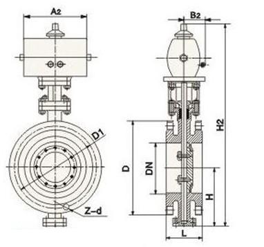 對夾式(shì)氣動硬密(mì)封蝶閥 對(duì)夾式氣動(dong)硬密封蝶(dié)閥